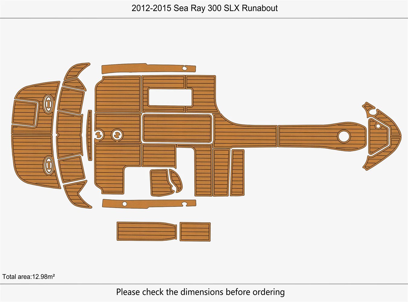 EVA Foam Boat flooring 2012-2015 Sea Ray 300 SLX Runabout (1) 1 Kit EVA Foam Boat flooring 2012-2015 Sea Ray 300 SLX Runabout