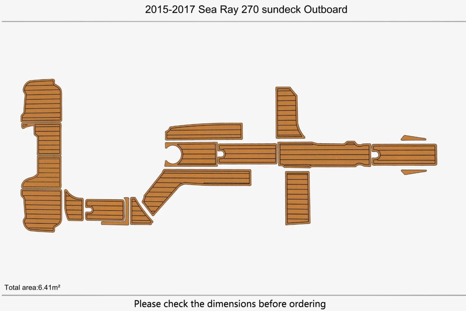 1 Kit EVA Foam Boat flooring 2015-2017 Sea Ray 270 sundeck Outboard
