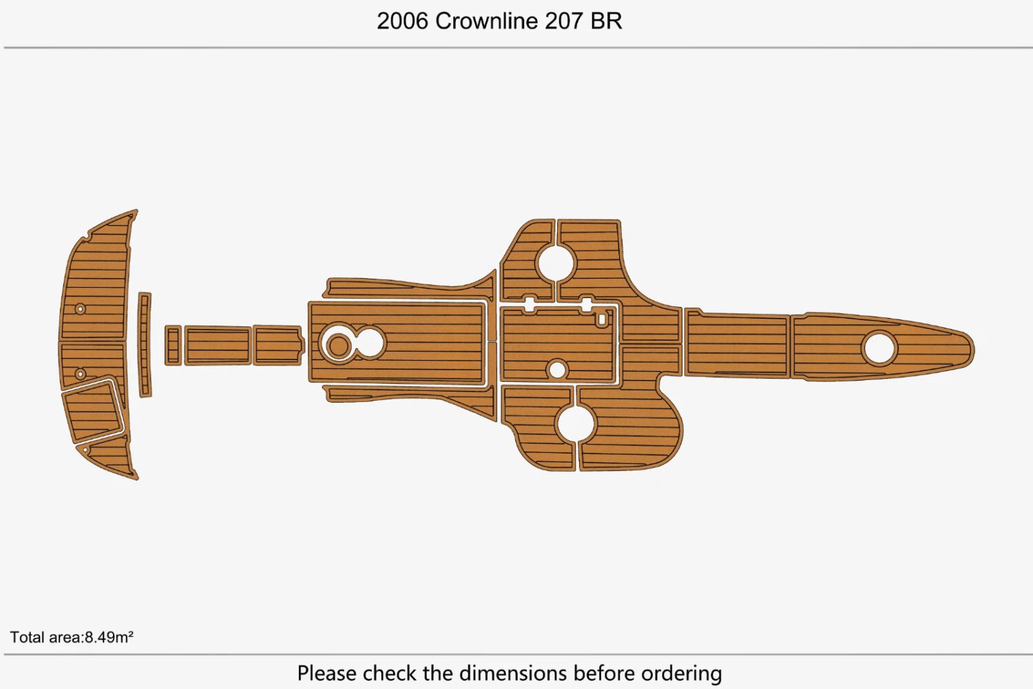 1 Kit EVA Foam boat floor 2006 Crownline 207 BR