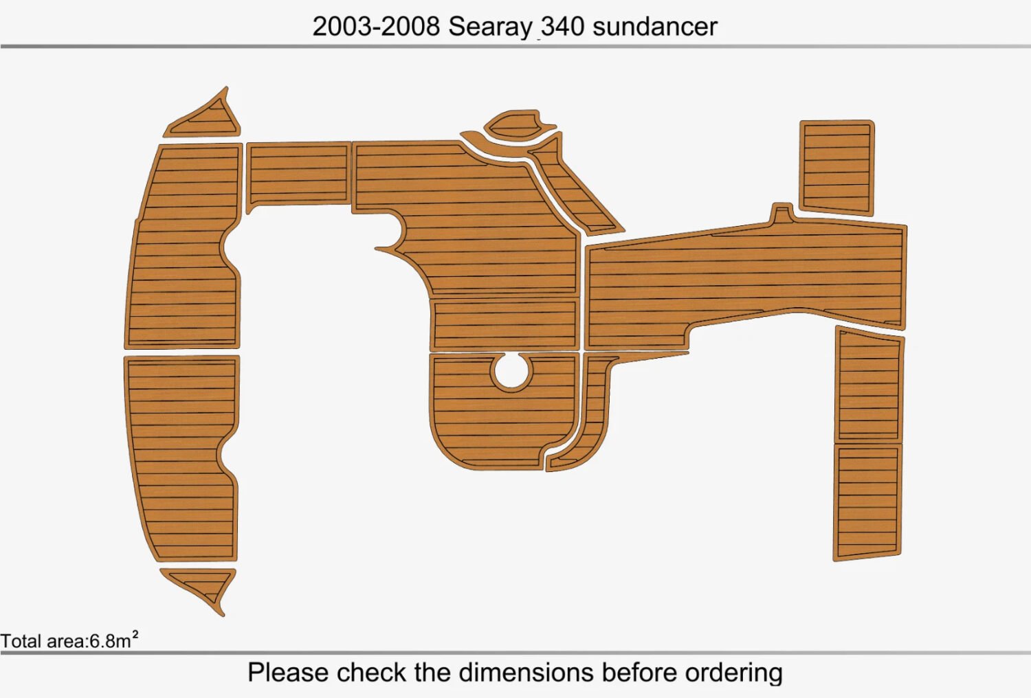 1 Kit EVA Foam boat flooring 2003-2008 Sea Ray 340 sundancer