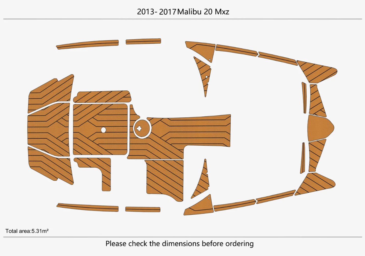 1 Kit EVA Foam boat flooring 2013-2017 Malibu 20 mxz