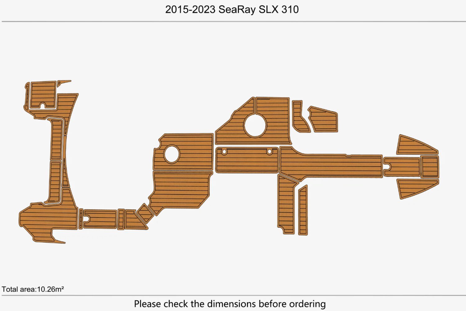 EVA Foam boat flooring 2015-2023 Sea Ray SLX 310 Outboard (1) 1 Kit EVA Foam boat flooring 2015-2023 Sea Ray SLX 310 Outboard