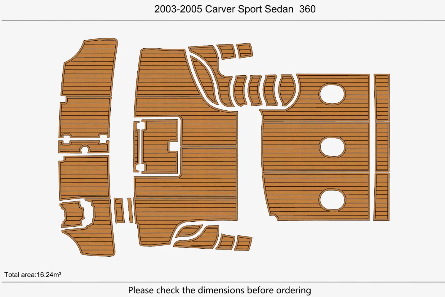 EVA Foam flooring 6mm 2003-2005 Carver 360 Sport Sedan (2) 1 Kit EVA Foam flooring 6mm 2003-2005 Carver 360 Sport Sedan