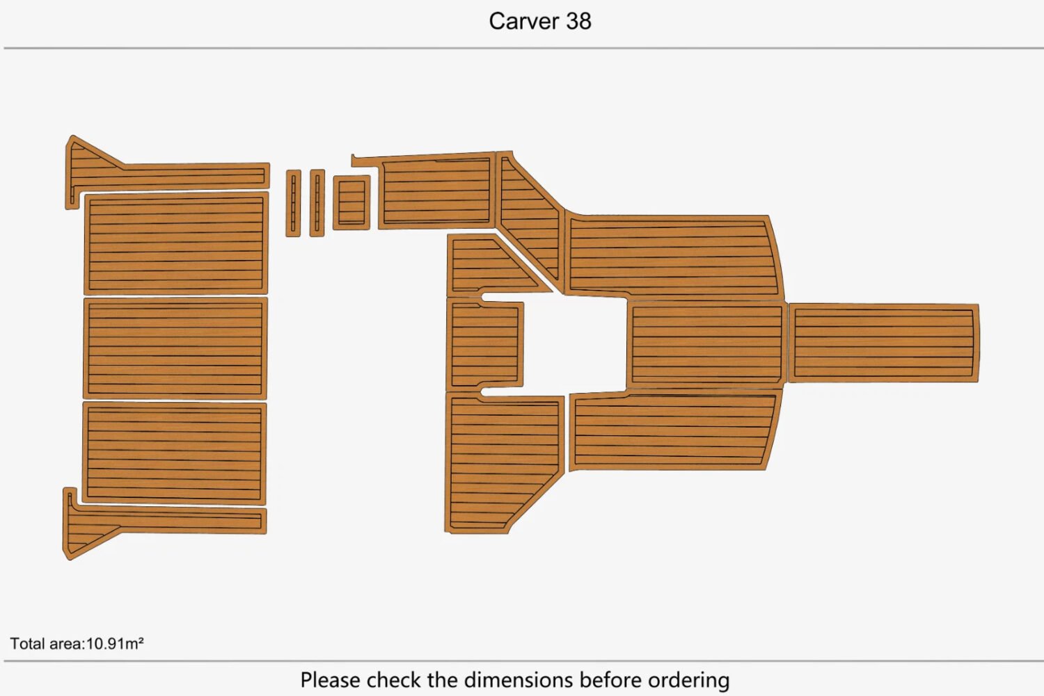 1 Kit EVA Foam marine floor faux teak Carver 38
