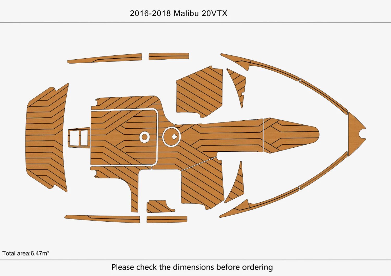 1 Kit EVA Foam marine flooring 2016-2018 Malibu 20 VTX
