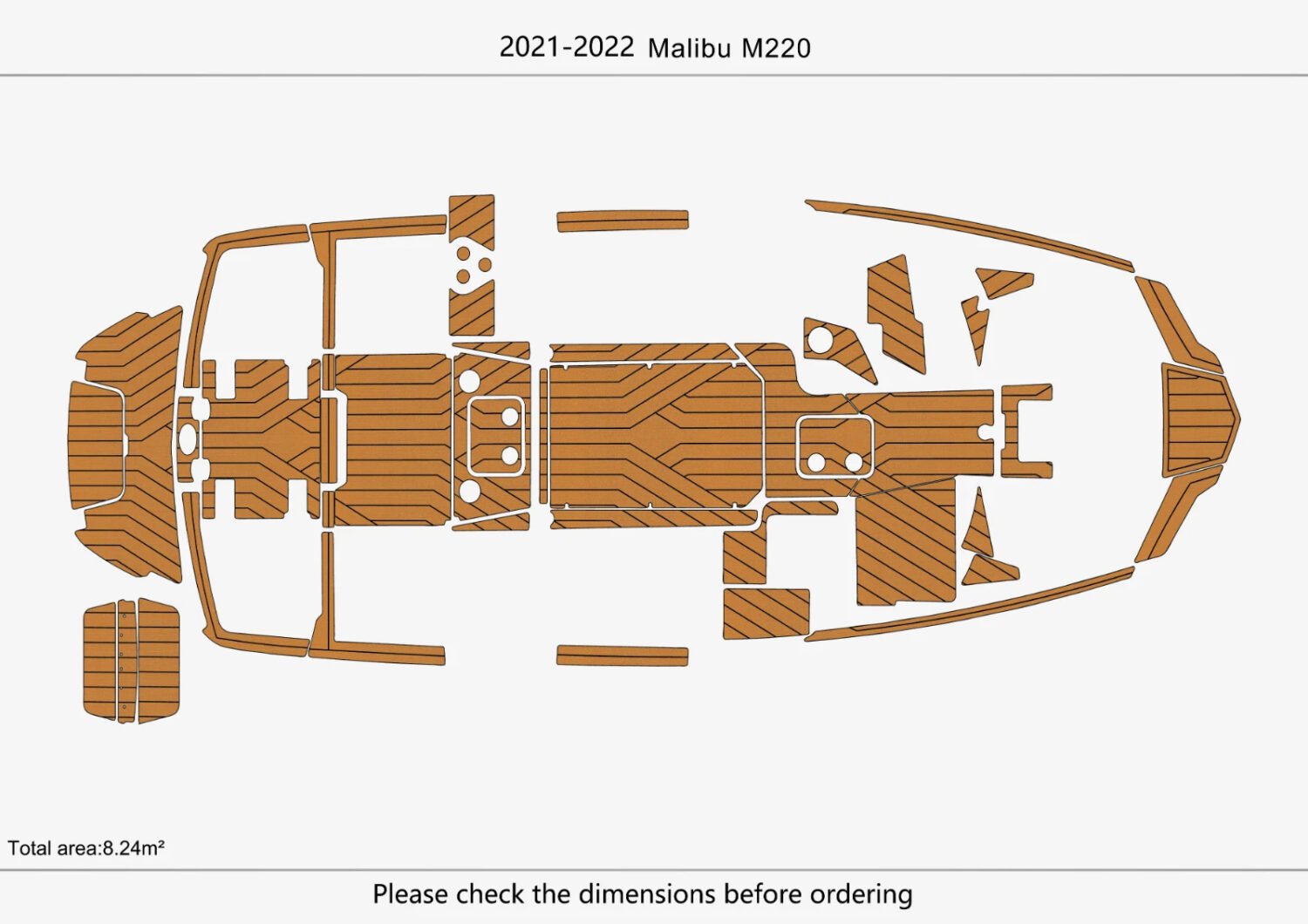 EVA Foam marine flooring 2021-2022 Malibu M220 (1) 1 Kit EVA Foam marine flooring 2021-2022 Malibu M220