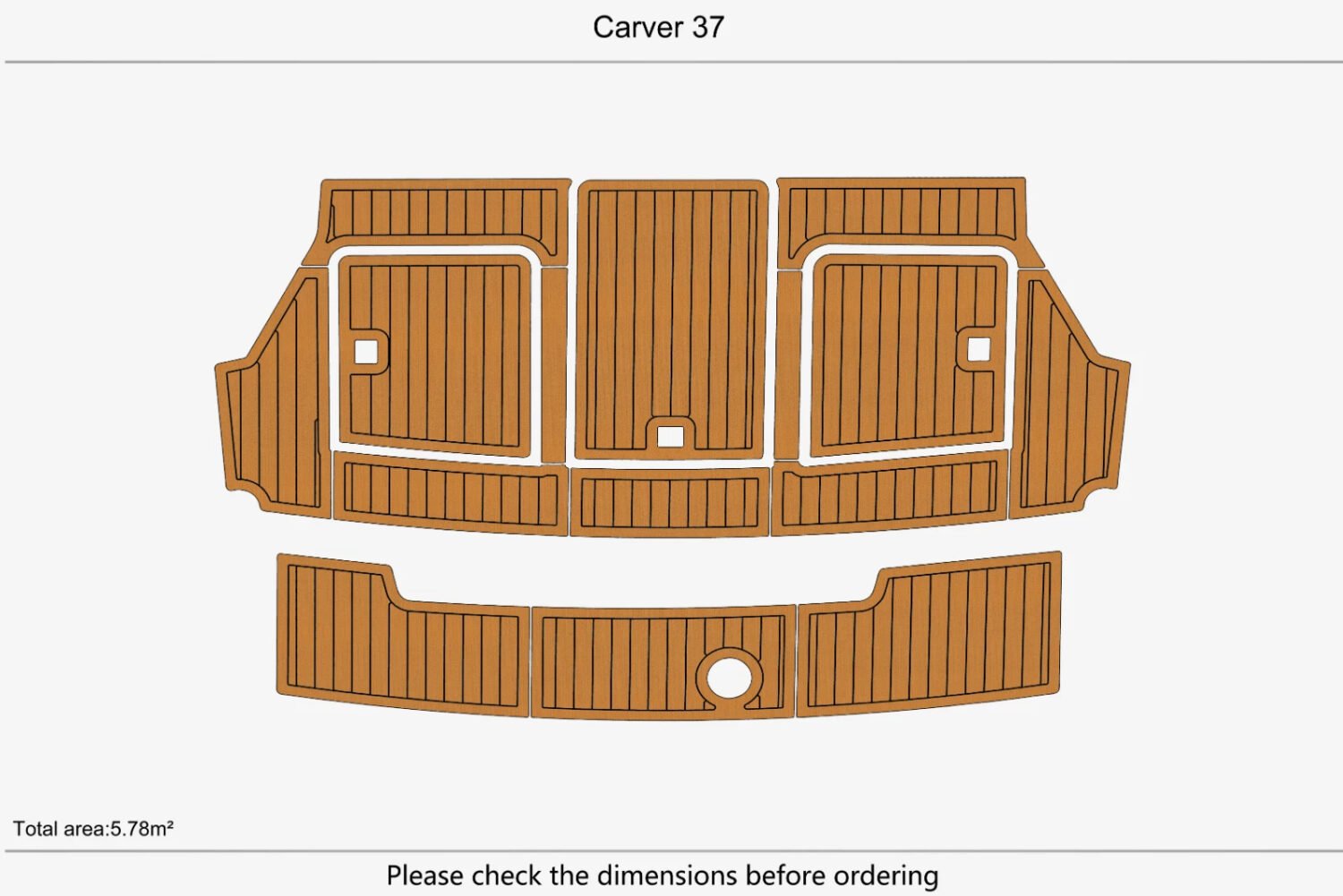 EVA Foam marine flooring 6mm Carver 37 Cockpit (2) 1 Kit EVA Foam marine flooring 6mm Carver 37 Cockpit