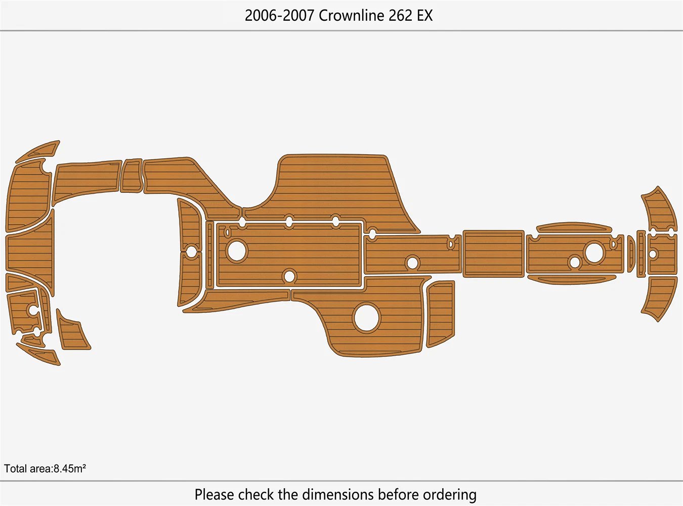 1 Kit EVA foam boat floor 2006-2007 Crownline 262 EX