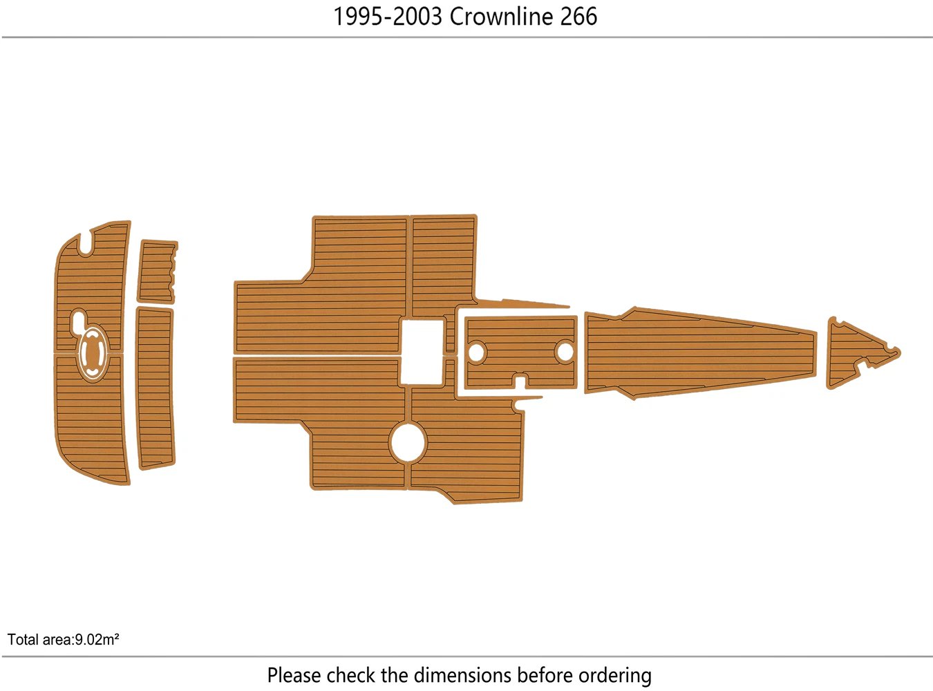 EVA foam boat flooring 1995-2003 Crownline 266 (1) 1 Kit EVA foam boat flooring 1995-2003 Crownline 266