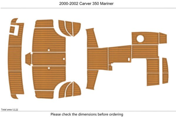 EVA foam boat flooring 2001 Carver 350 Mariner (7) 1 Kit EVA foam boat flooring 2001 Carver 350 Mariner