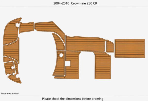 1 Kit EVA foam boat flooring 2004-2010 Crownline 250 CR