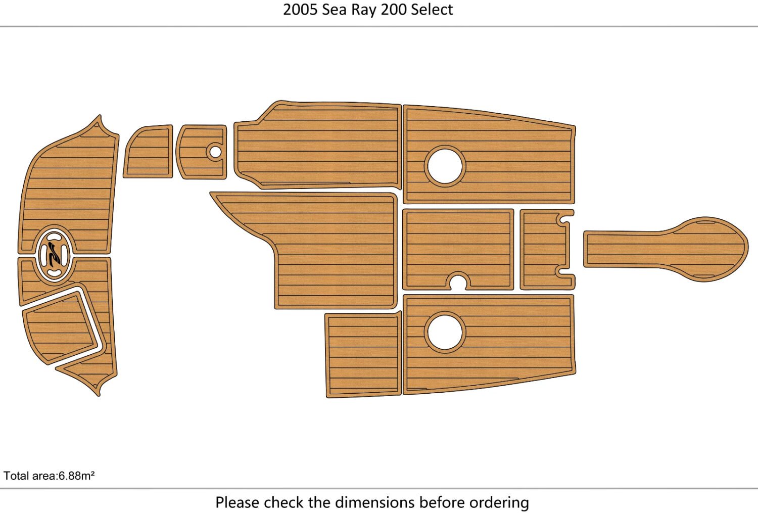 1 Kit EVA foam boat flooring 2005 Sea Ray 200 Select