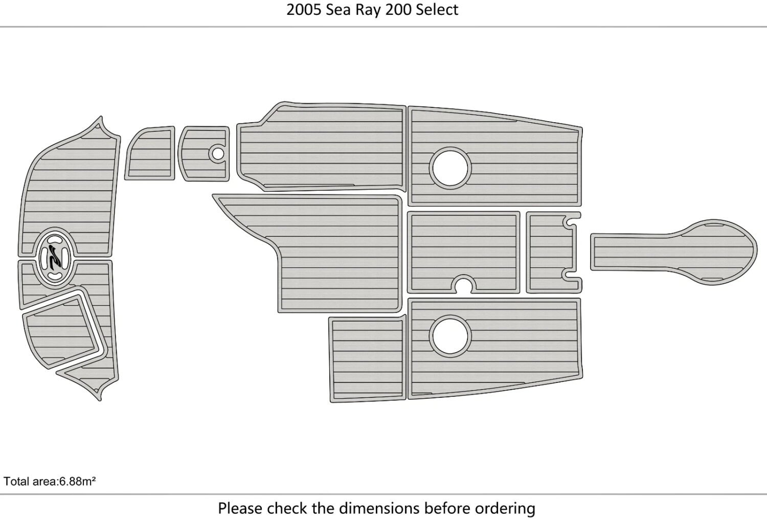 1 Kit EVA foam boat flooring 2005 Sea Ray 200 Select