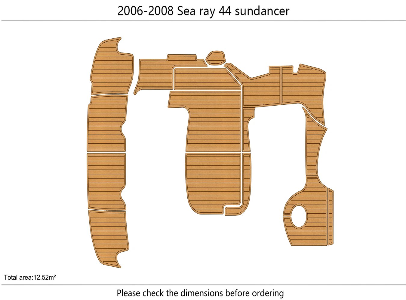 1 Kit EVA foam boat flooring 2006-2008 Sea Ray 44 sundancer