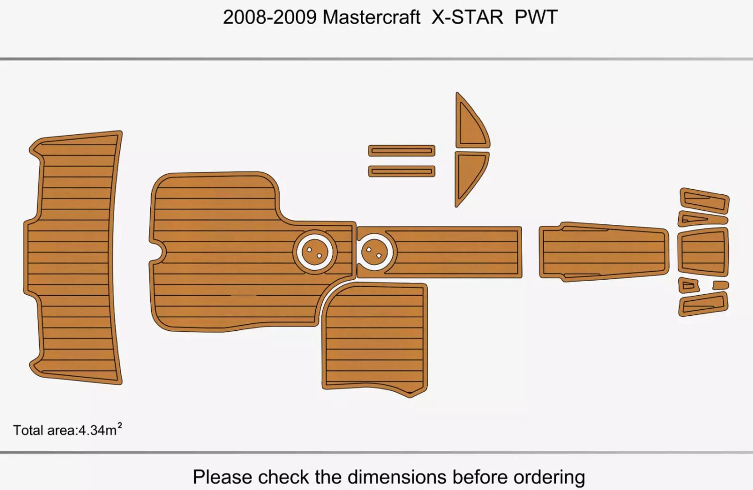 1 Kit EVA foam boat flooring 2007-2011 Mastercraft X-STAR PWT