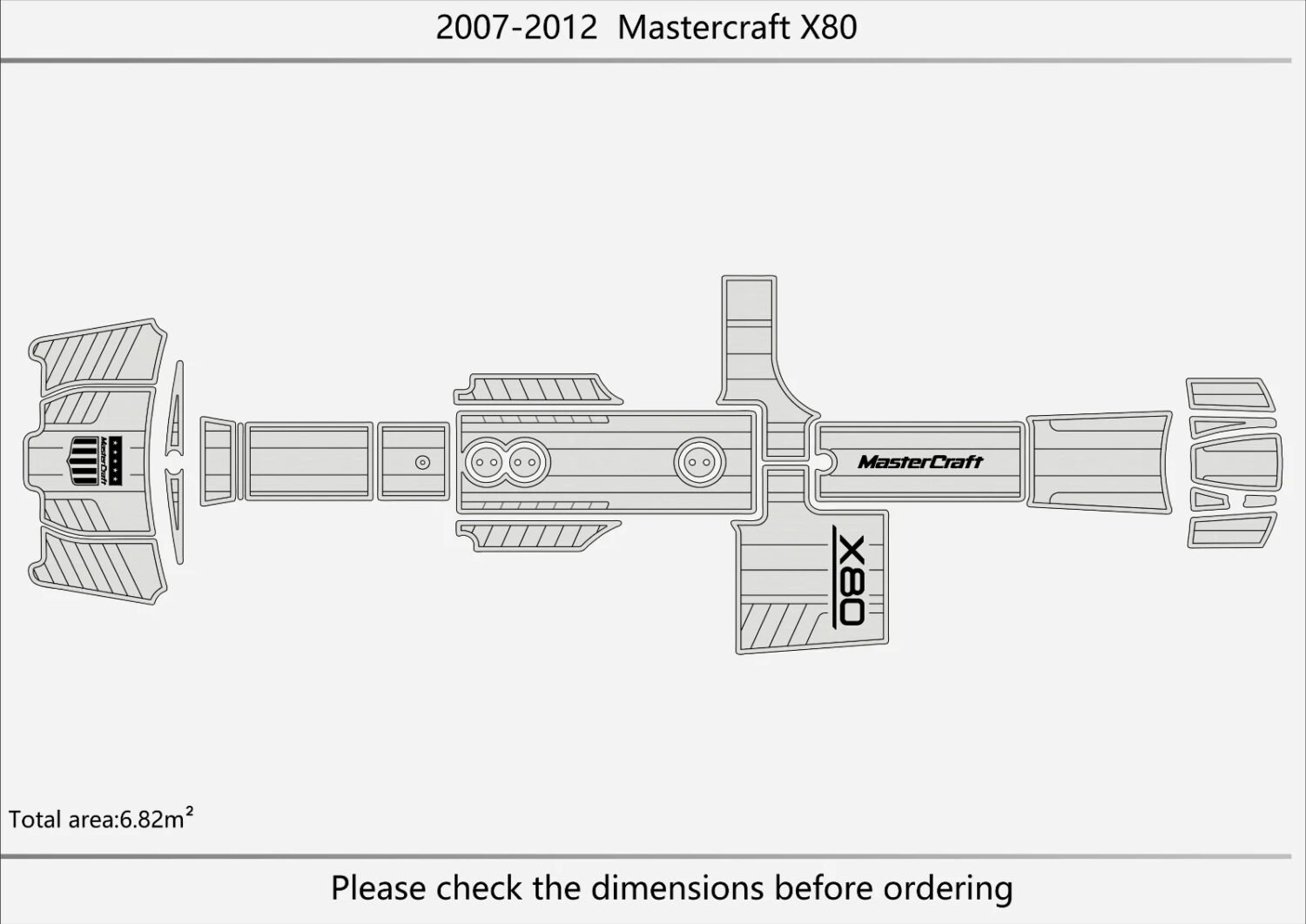 1 Kit EVA foam boat flooring 2007-2012 Mastercraft X80