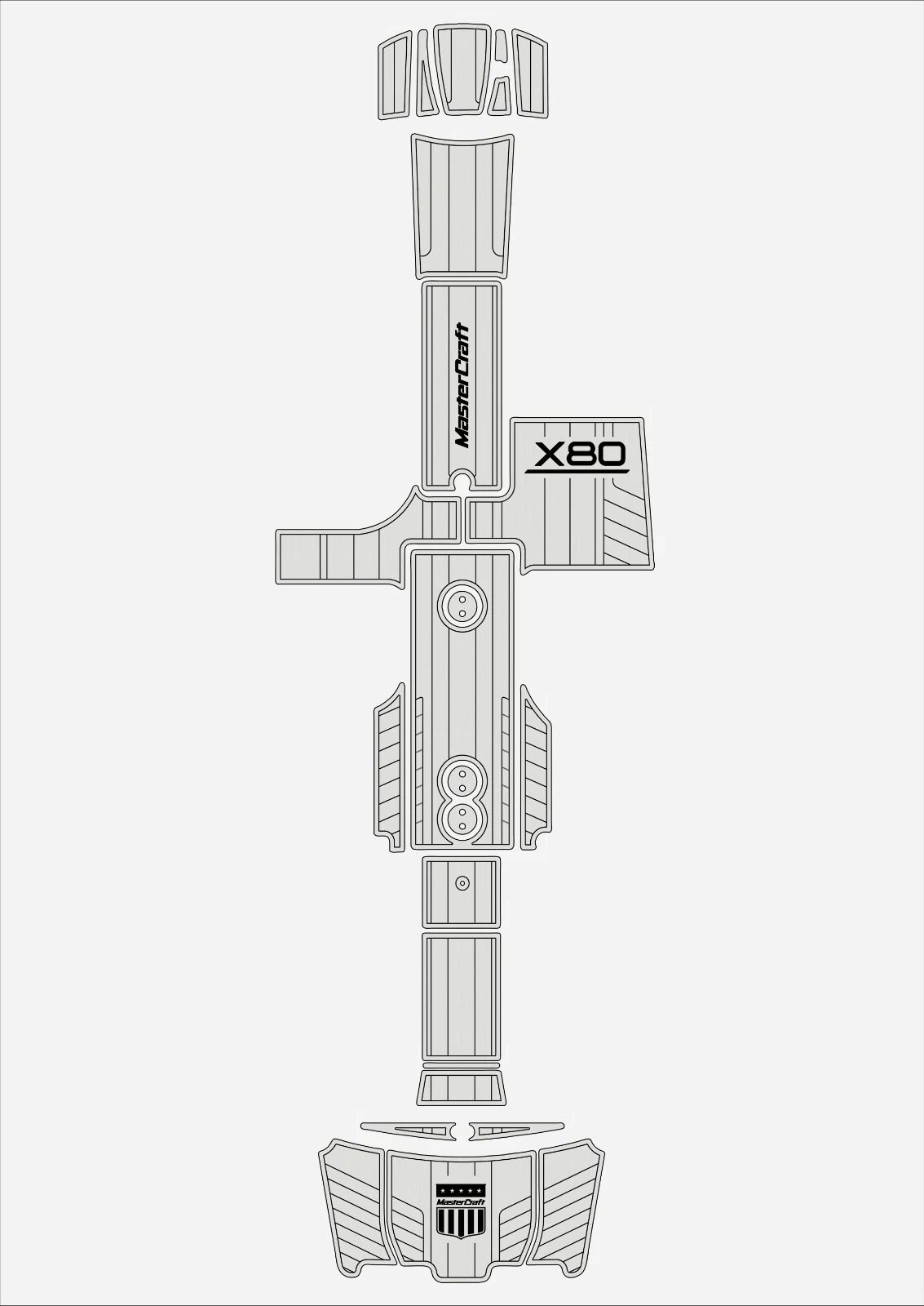 1 Kit EVA foam boat flooring 2007-2012 Mastercraft X80