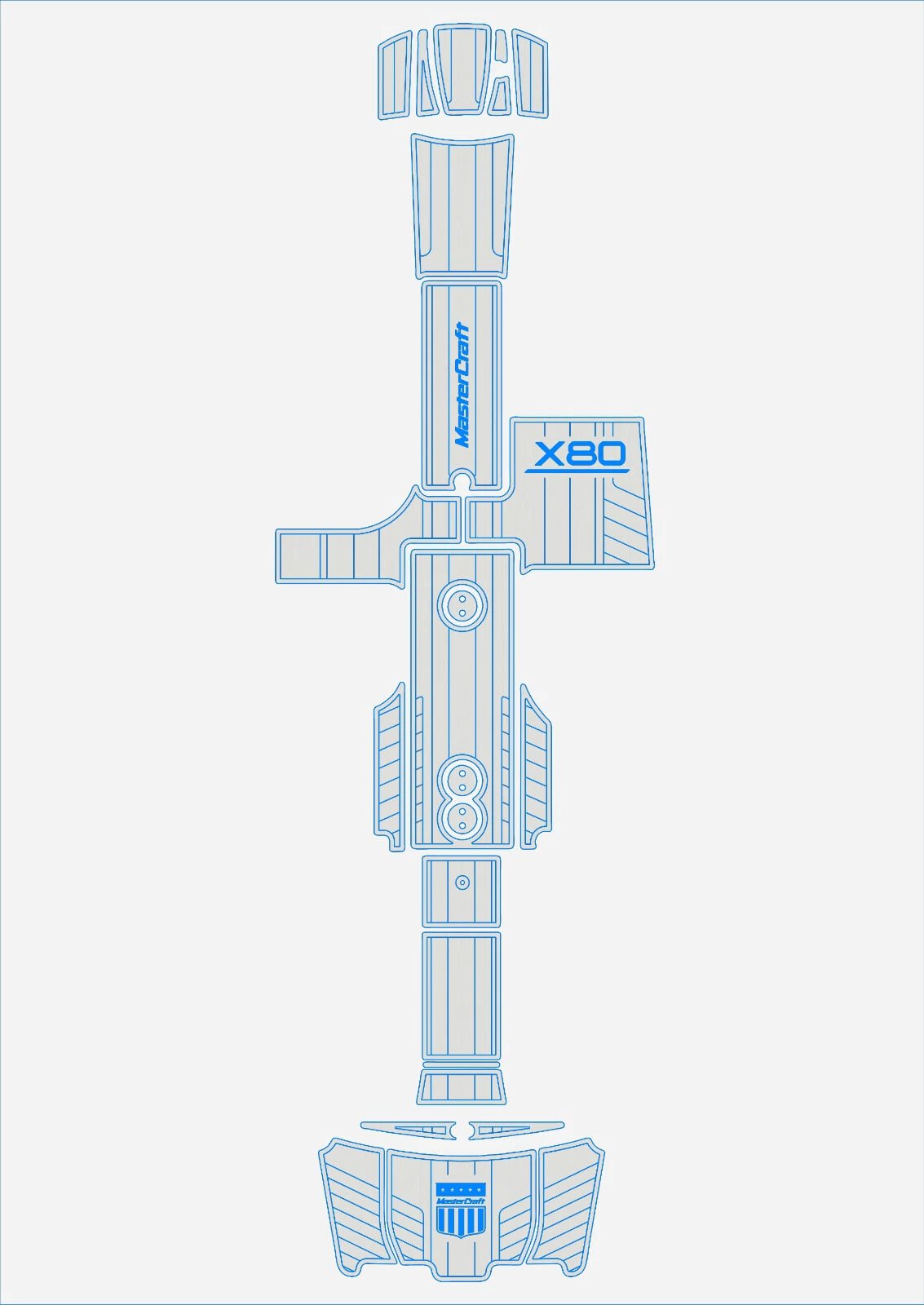 1 Kit EVA foam boat flooring 2007-2012 Mastercraft X80