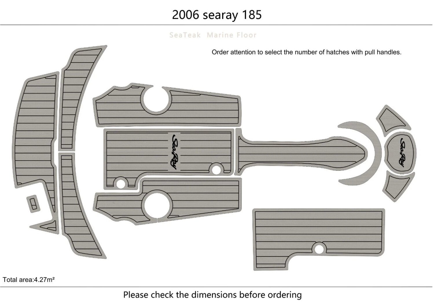 EVA foam boat flooring 2008-2012 Sea Ray 185 sport (7) 1 Kit EVA foam boat flooring 2008-2012 Sea Ray 185 sport