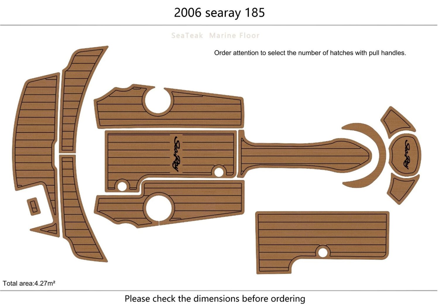 EVA foam boat flooring 2008-2012 Sea Ray 185 sport (9) 1 Kit EVA foam boat flooring 2008-2012 Sea Ray 185 sport
