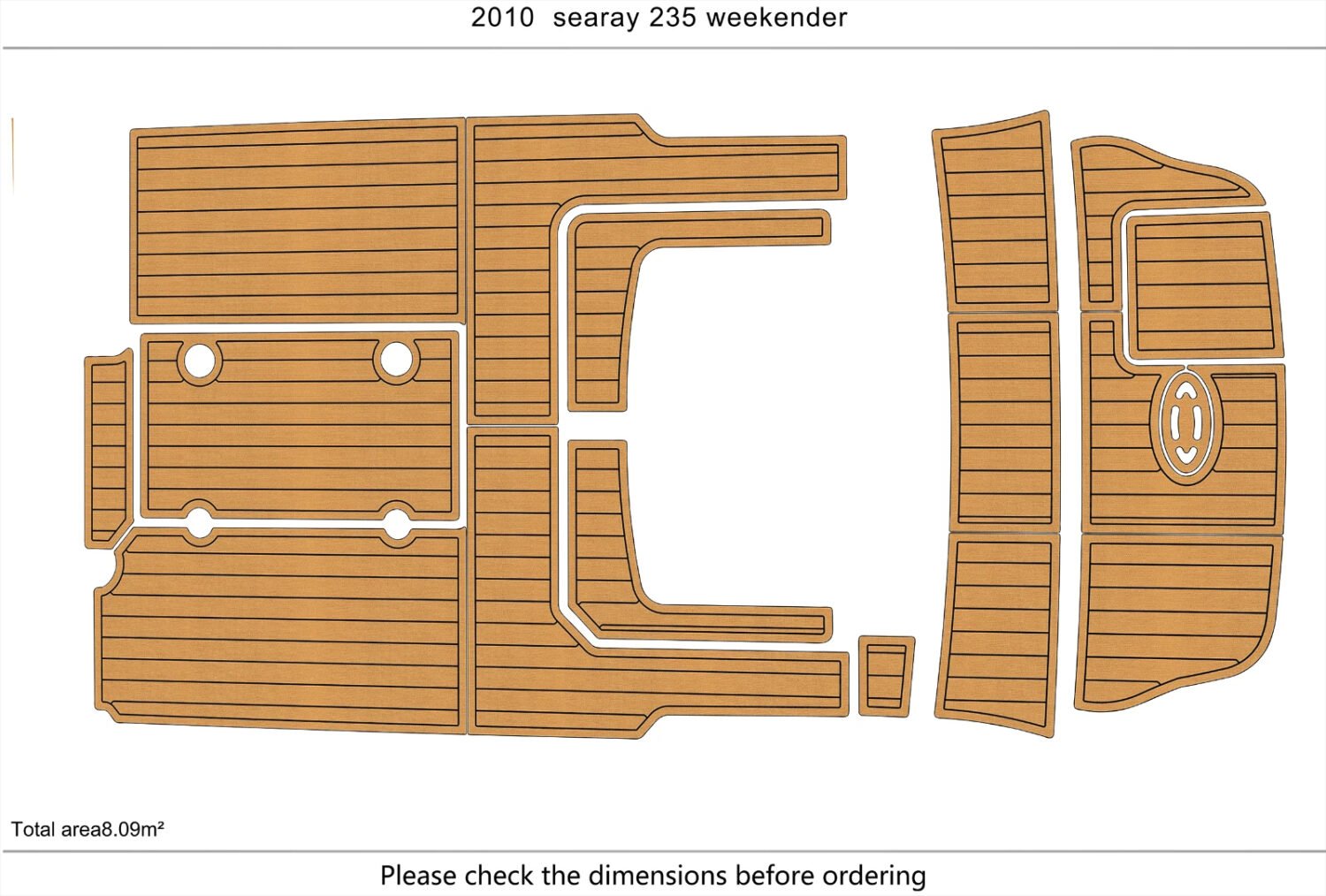 1 Kit EVA foam boat flooring 2010-2011 Sea Ray 235 weekender