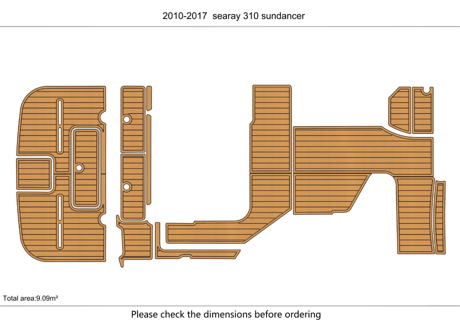 1 Kit EVA foam boat flooring 2010-2017 Sea Ray 310 sundancer