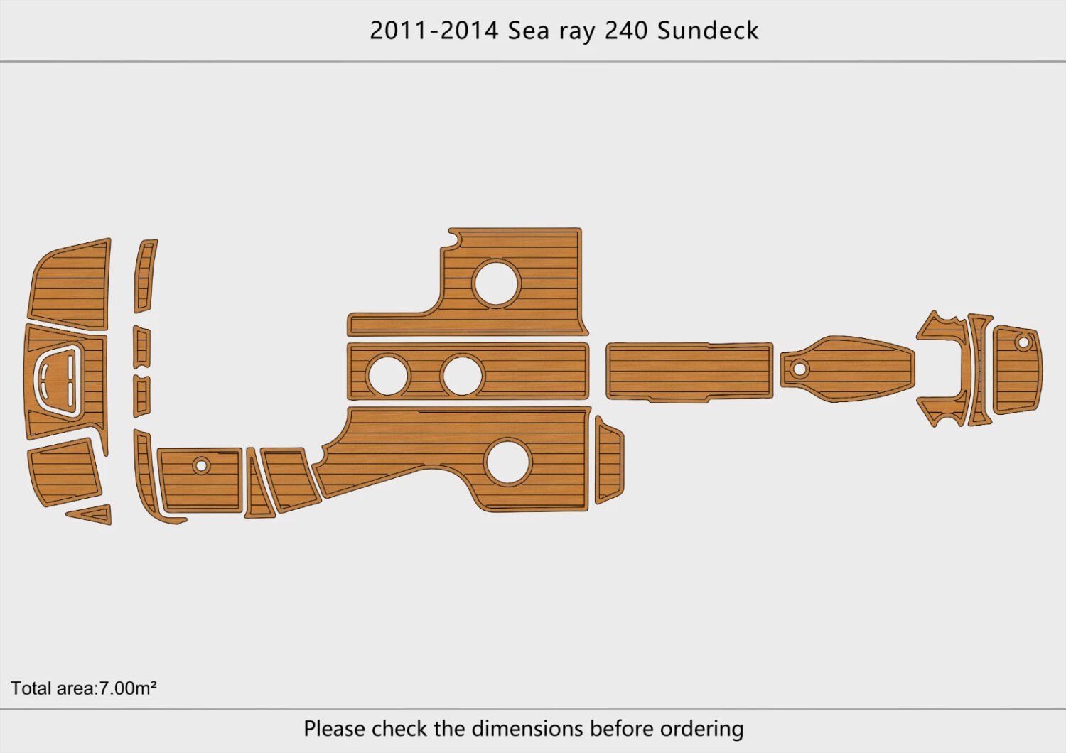1 Kit EVA foam boat flooring 2011-2014 Sea Ray 240 Sundeck