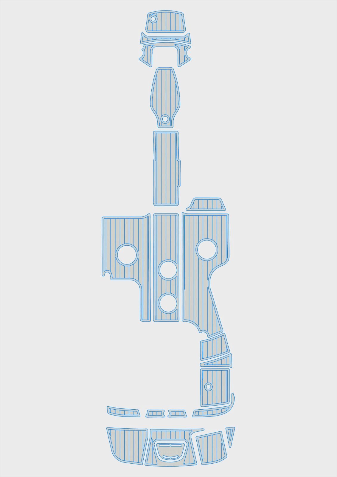 1 Kit EVA foam boat flooring 2011-2014 Sea Ray 240 Sundeck