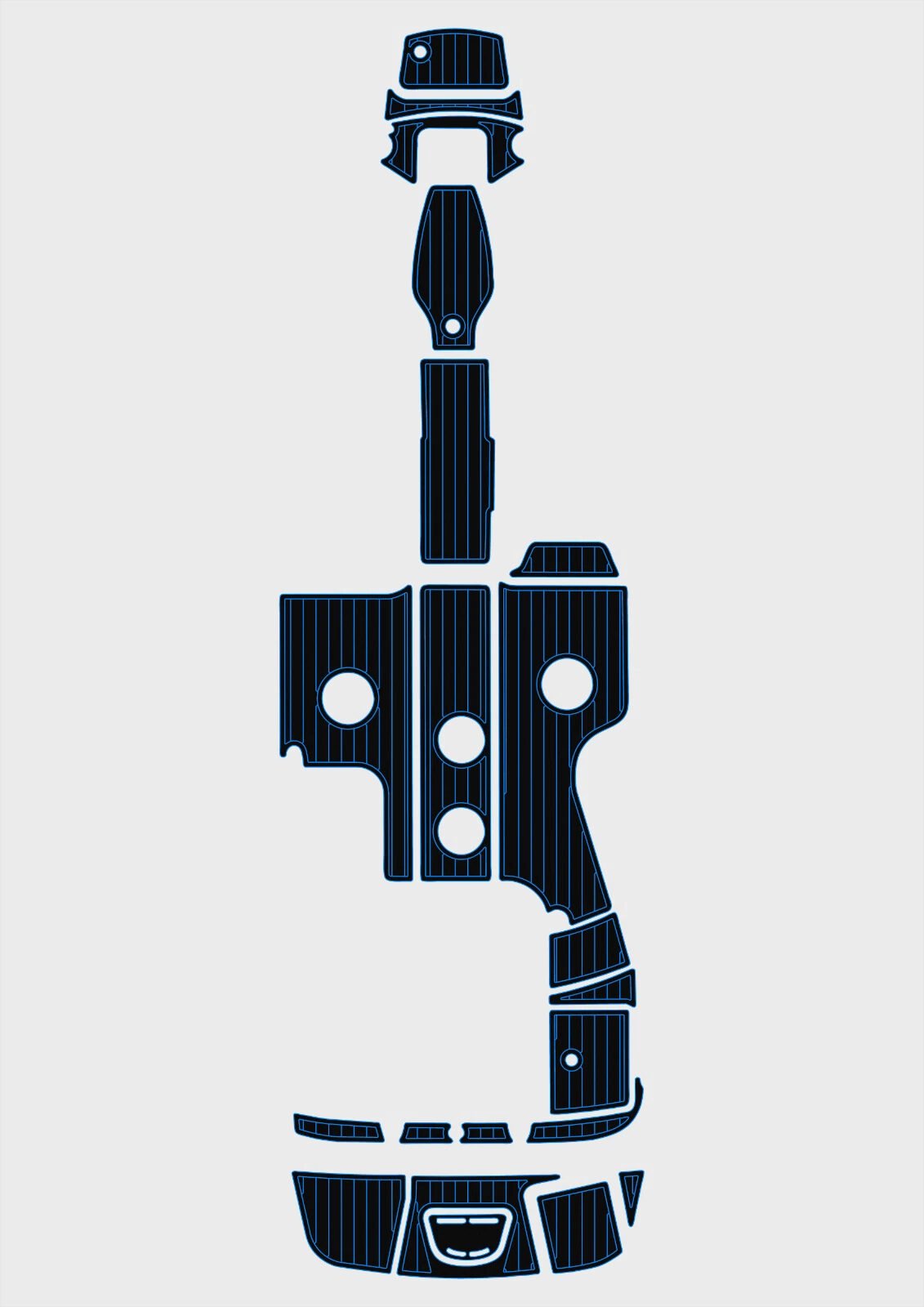 1 Kit EVA foam boat flooring 2011-2014 Sea Ray 240 Sundeck