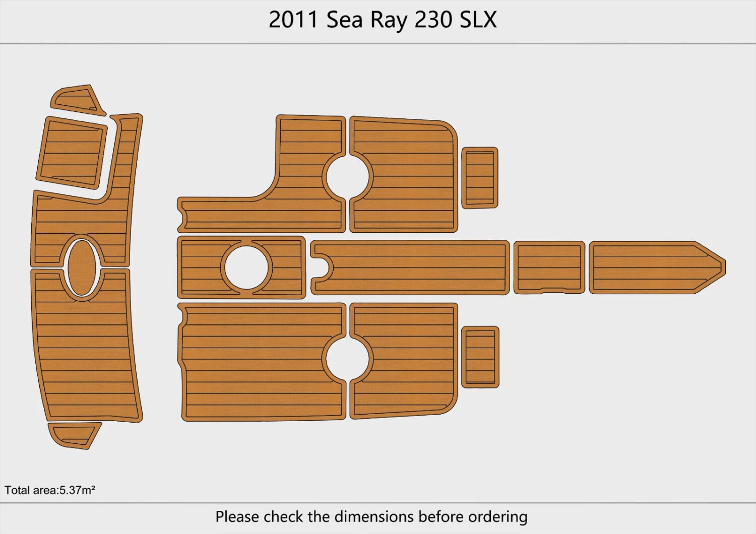 1 Kit EVA foam boat flooring 2011 Sea Ray 230 SLX