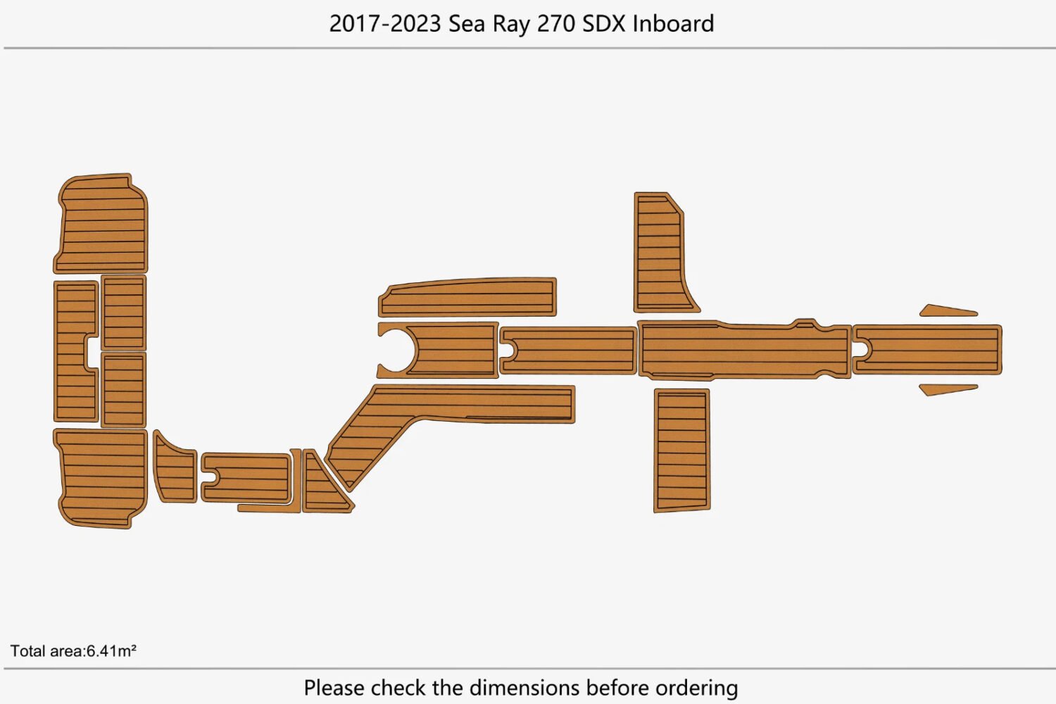 1 Kit EVA foam boat flooring 2015-2017 Sea Ray 270 sundeck Inboard