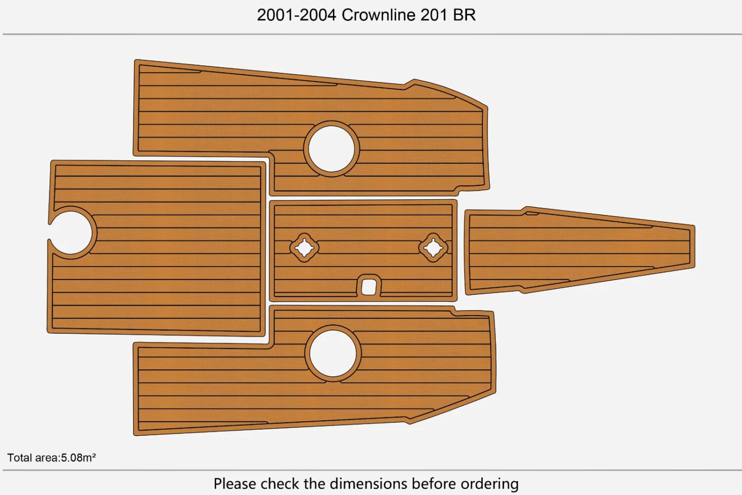 EVA foam marine deck flooring 2001-2004 Crownline 201 BR (1) 1 Kit EVA foam marine deck flooring 2001-2004 Crownline 201 BR