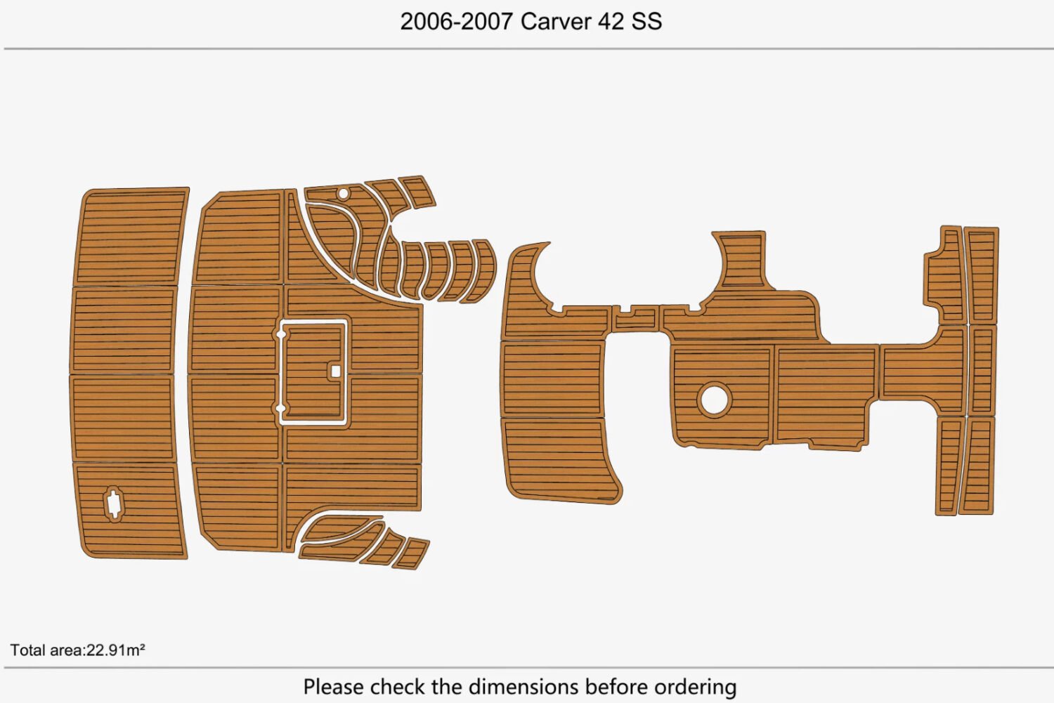 1 Kit EVA foam marine deck flooring 2006-2007 Carver 42 SS