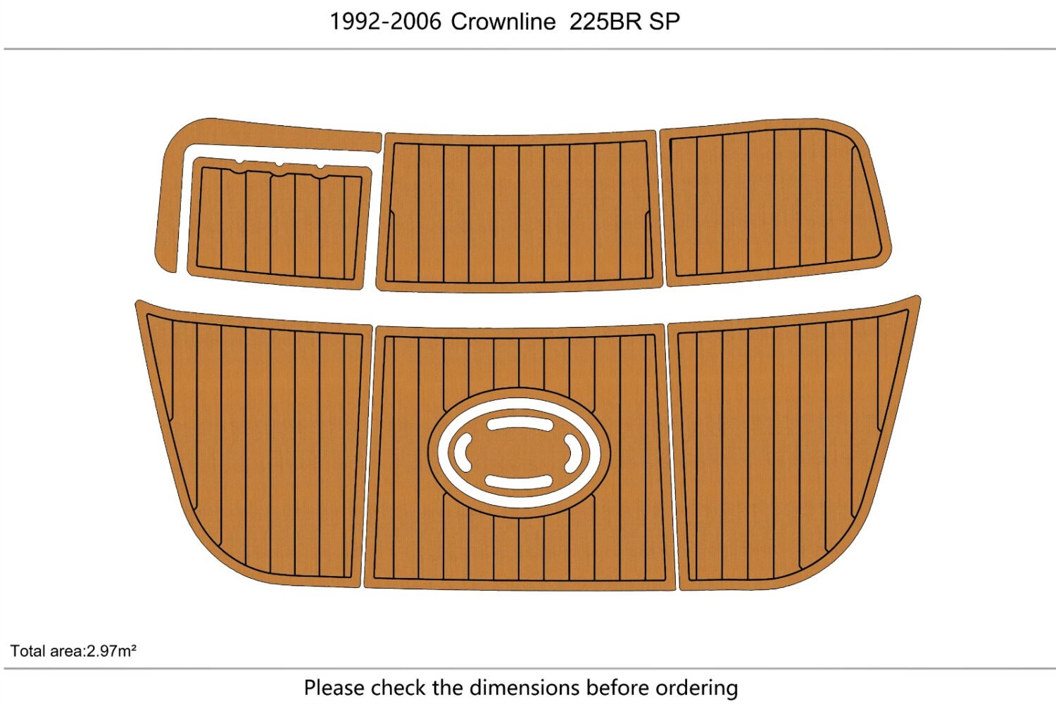 1 Kit EVA foam marine floor 1992-2006 Crownline 225 BR SP
