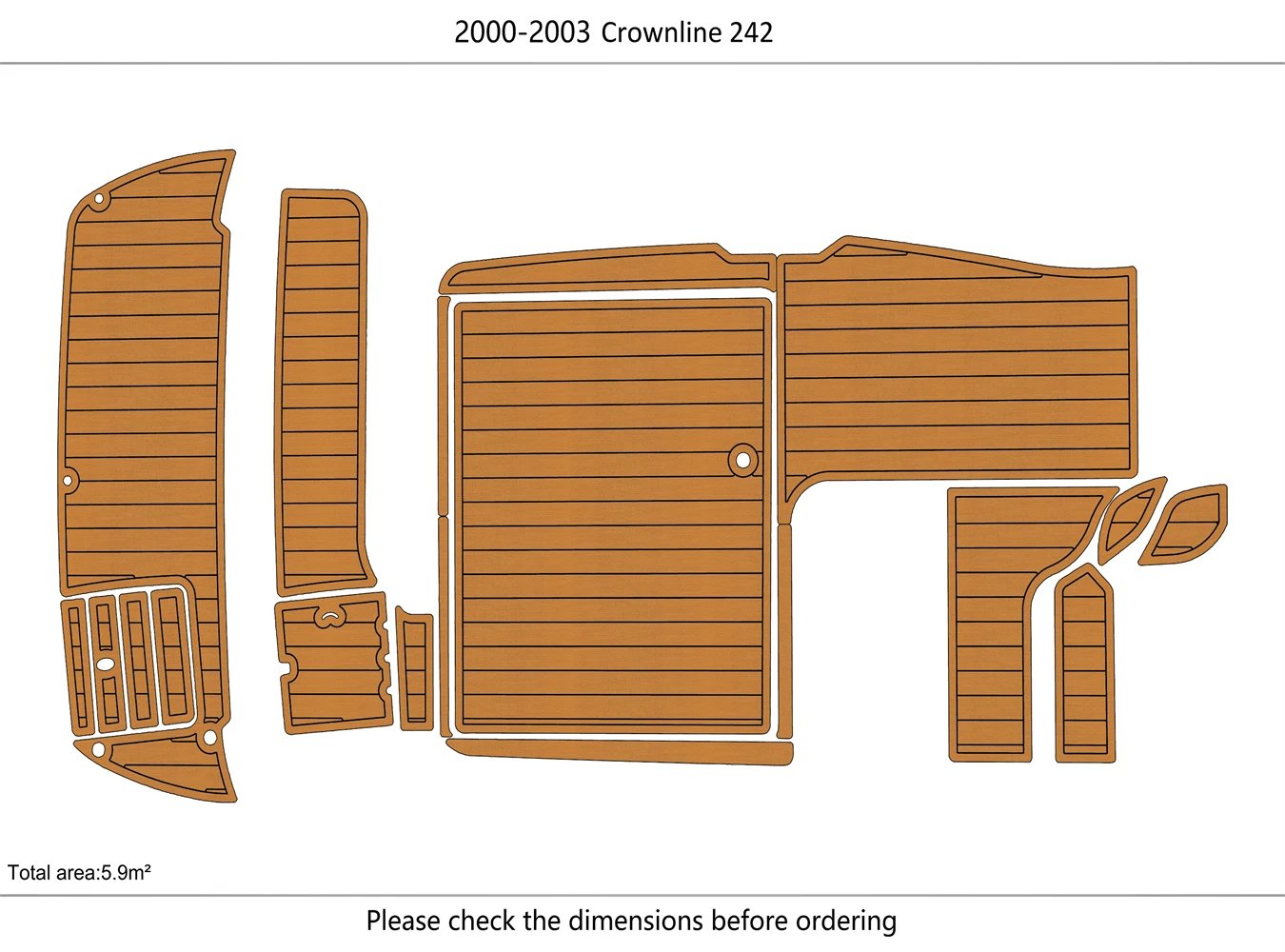 1 Kit EVA foam marine floor 2000-2003 Crownline 242 CR