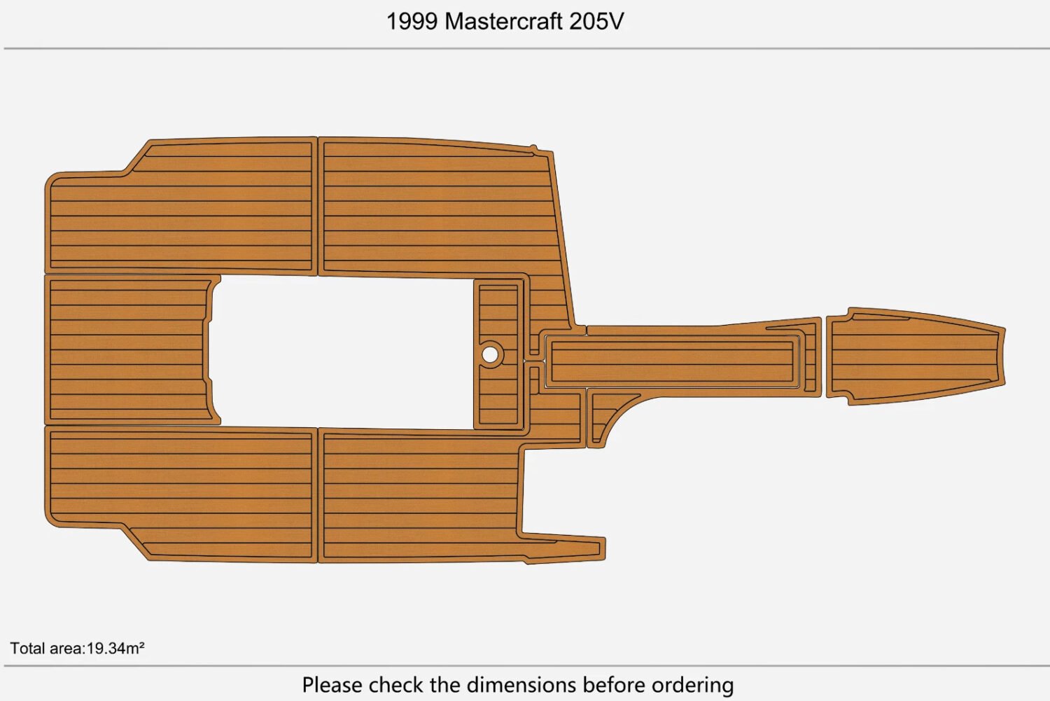 1 kit EVA foam marine flooring 1999 Mastercraft 205V