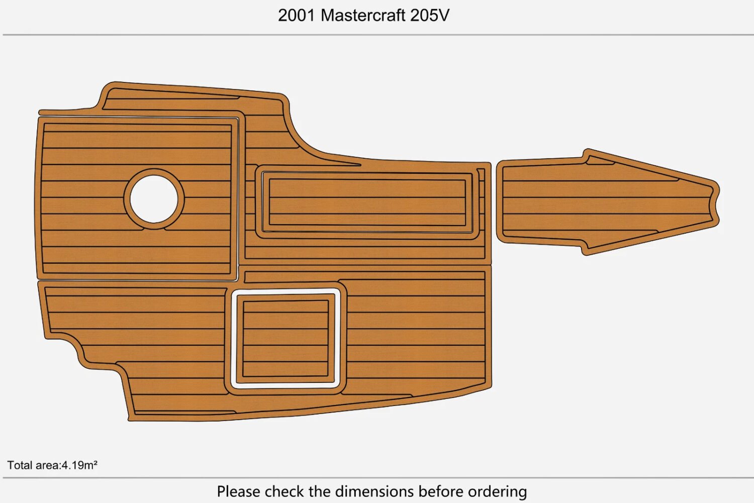 EVA foam marine flooring 2000-2001 Mastercraft 205V (1) 1 Kit EVA foam marine flooring 2000-2001 Mastercraft 205V