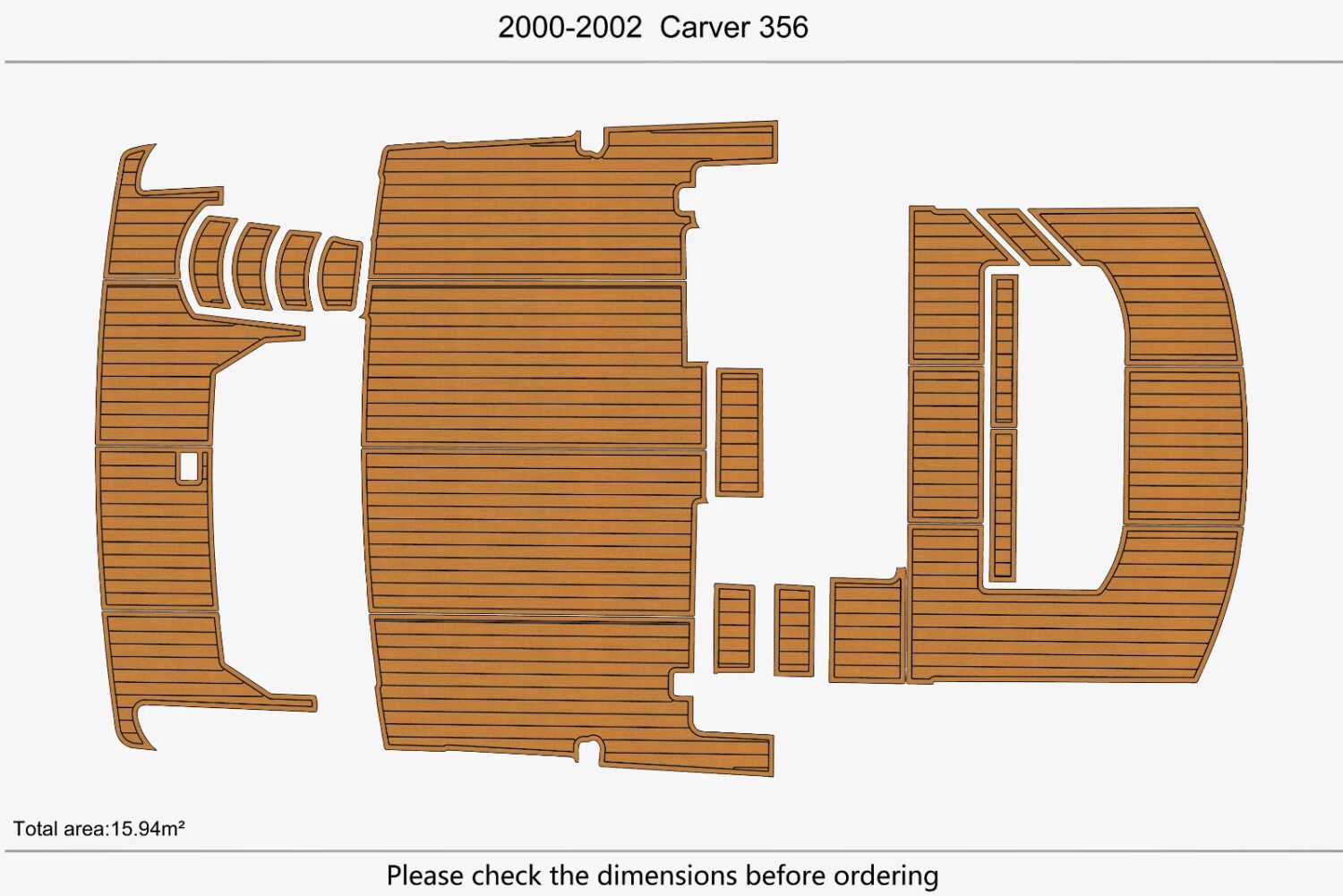 1 Kit EVA foam marine flooring 2000-2002 Carver 356