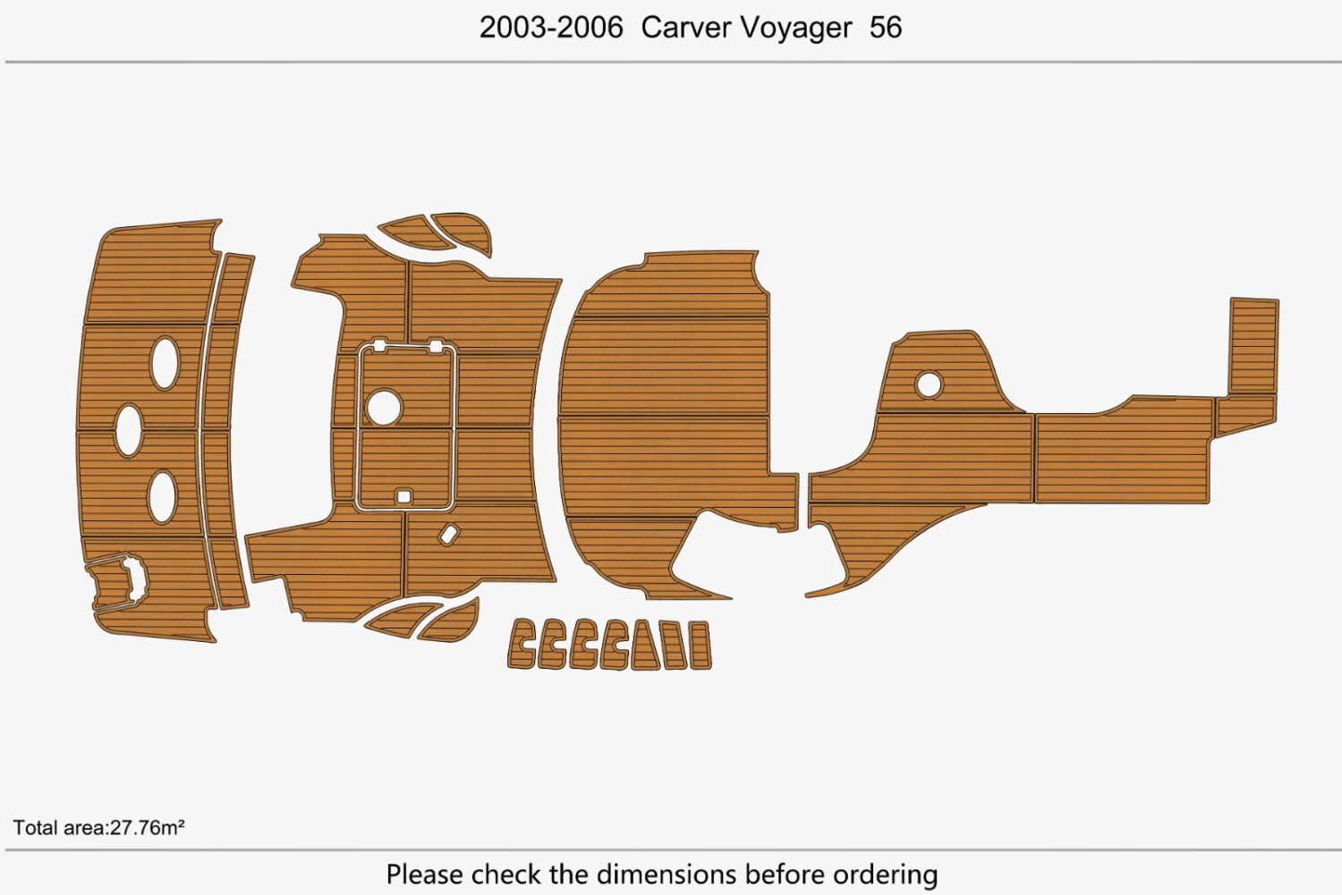 1 Kit EVA foam marine flooring 2003-2006 Carver 56 Voyager
