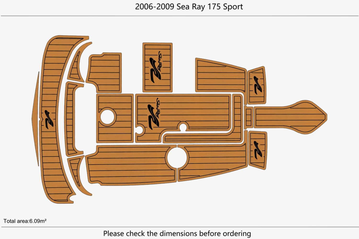 EVA foam marine flooring 2006-2009 Sea Ray 175 Sport (1) 1 Kit EVA foam marine flooring 2006-2009 Sea Ray 175 Sport