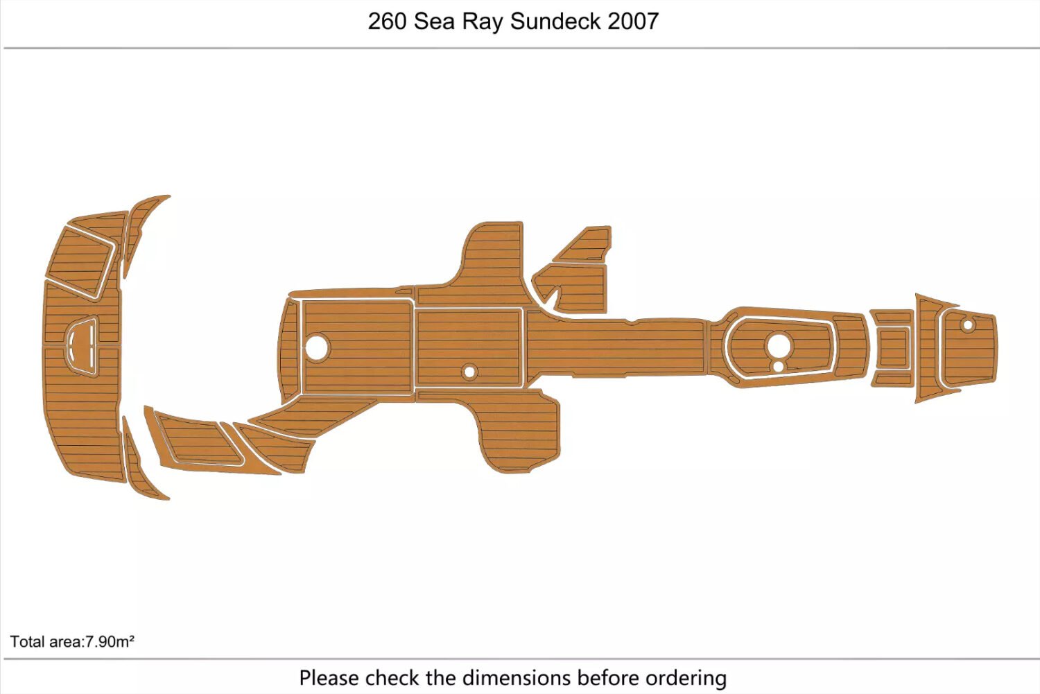 1 Kit EVA foam marine flooring 2007-2008 Sea Ray 260 Sundeck