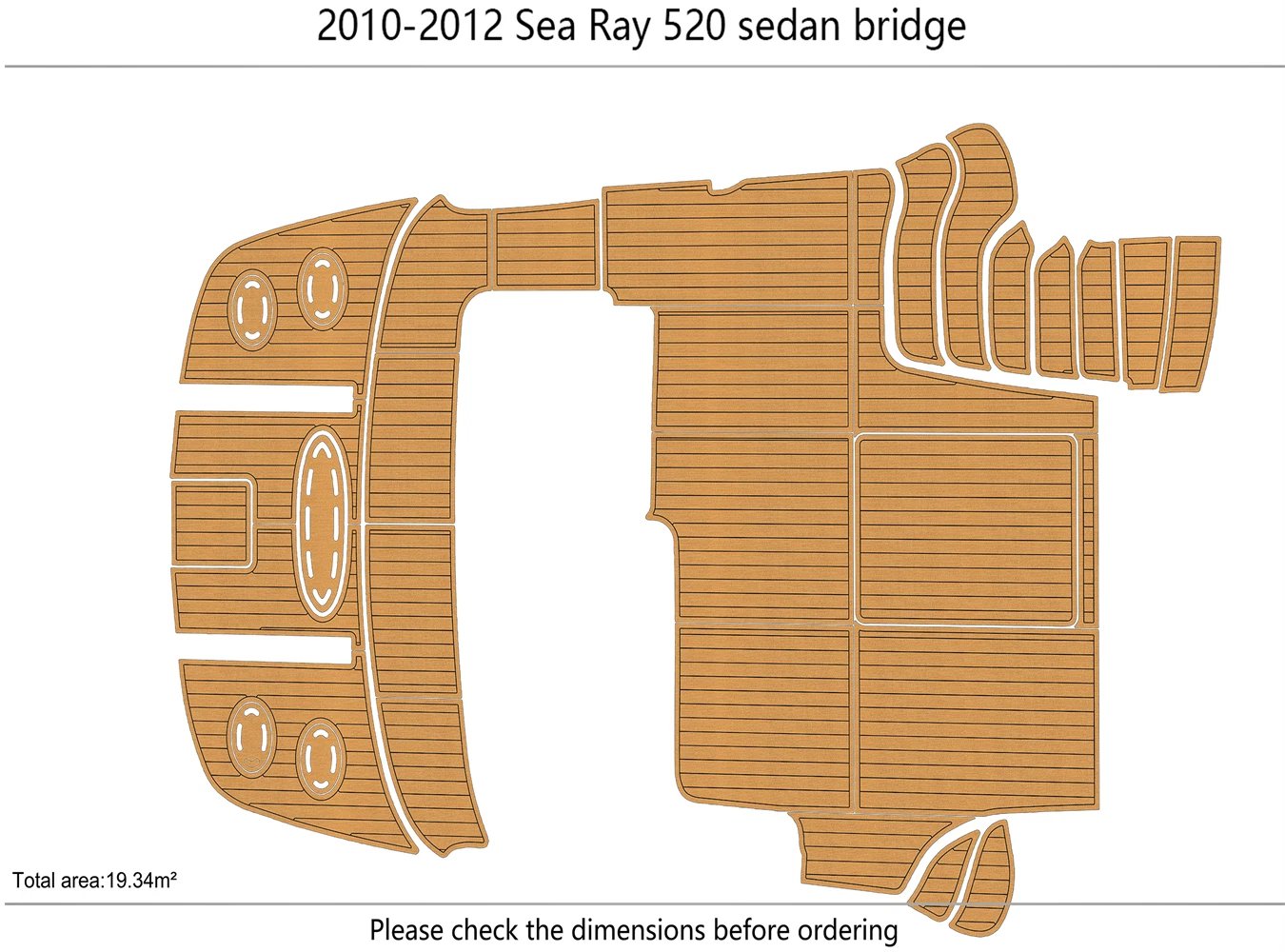 1 kit EVA foam marine flooring 2010-2012 Sea Ray 520 sedan bridge