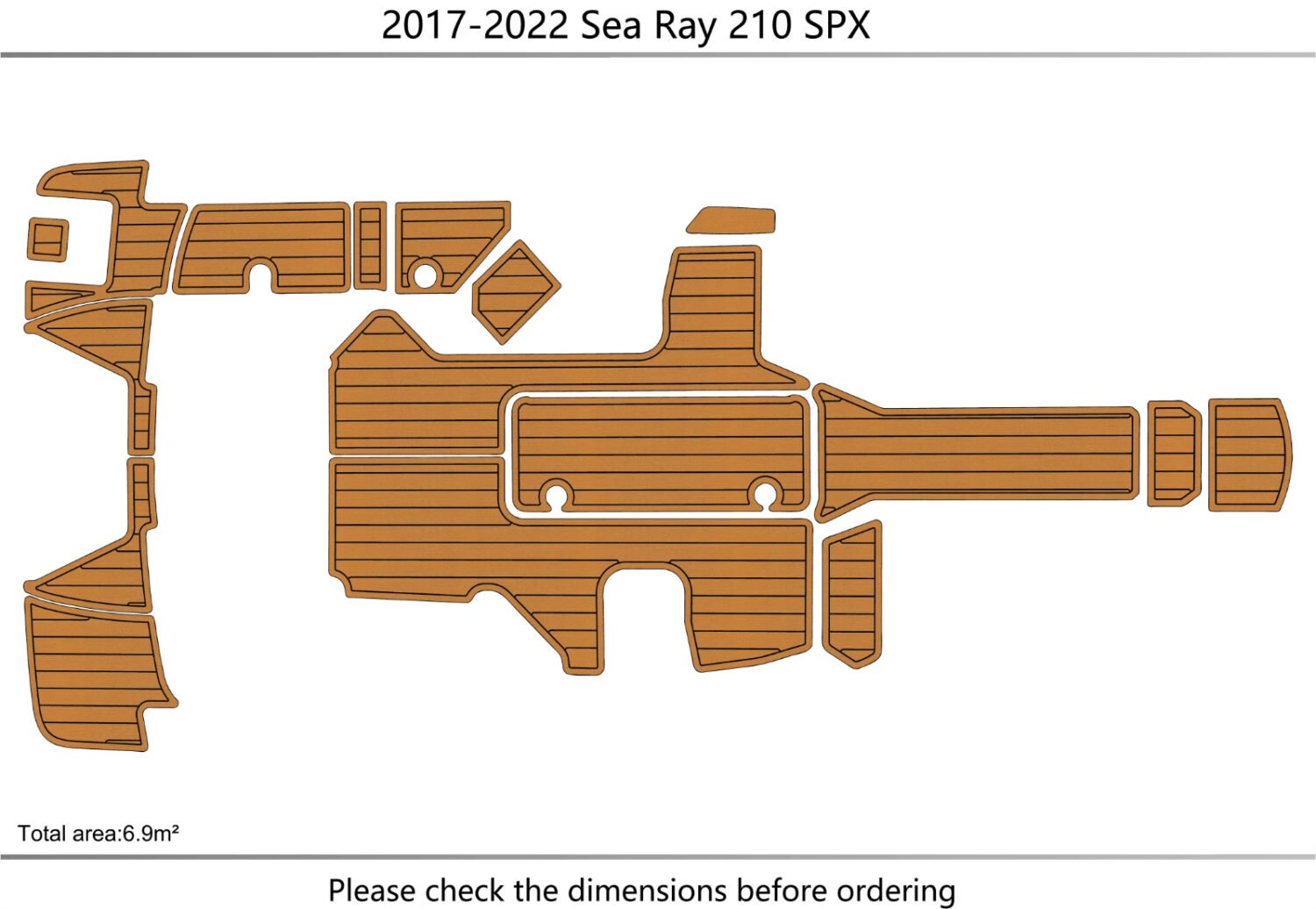 1 Kit EVA foam marine flooring 2017-2022 Sea Ray 210 SPX