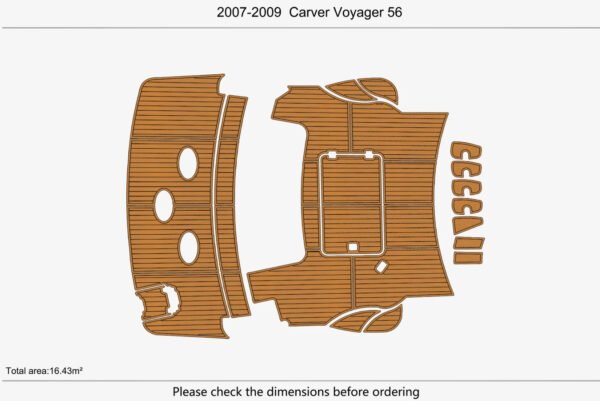 EVA foam marine flooring Anti-slip 2007-2009 Carver 56 Voyager (2) 1 Kit EVA foam marine flooring Anti-slip 2007-2009 Carver 56 Voyager