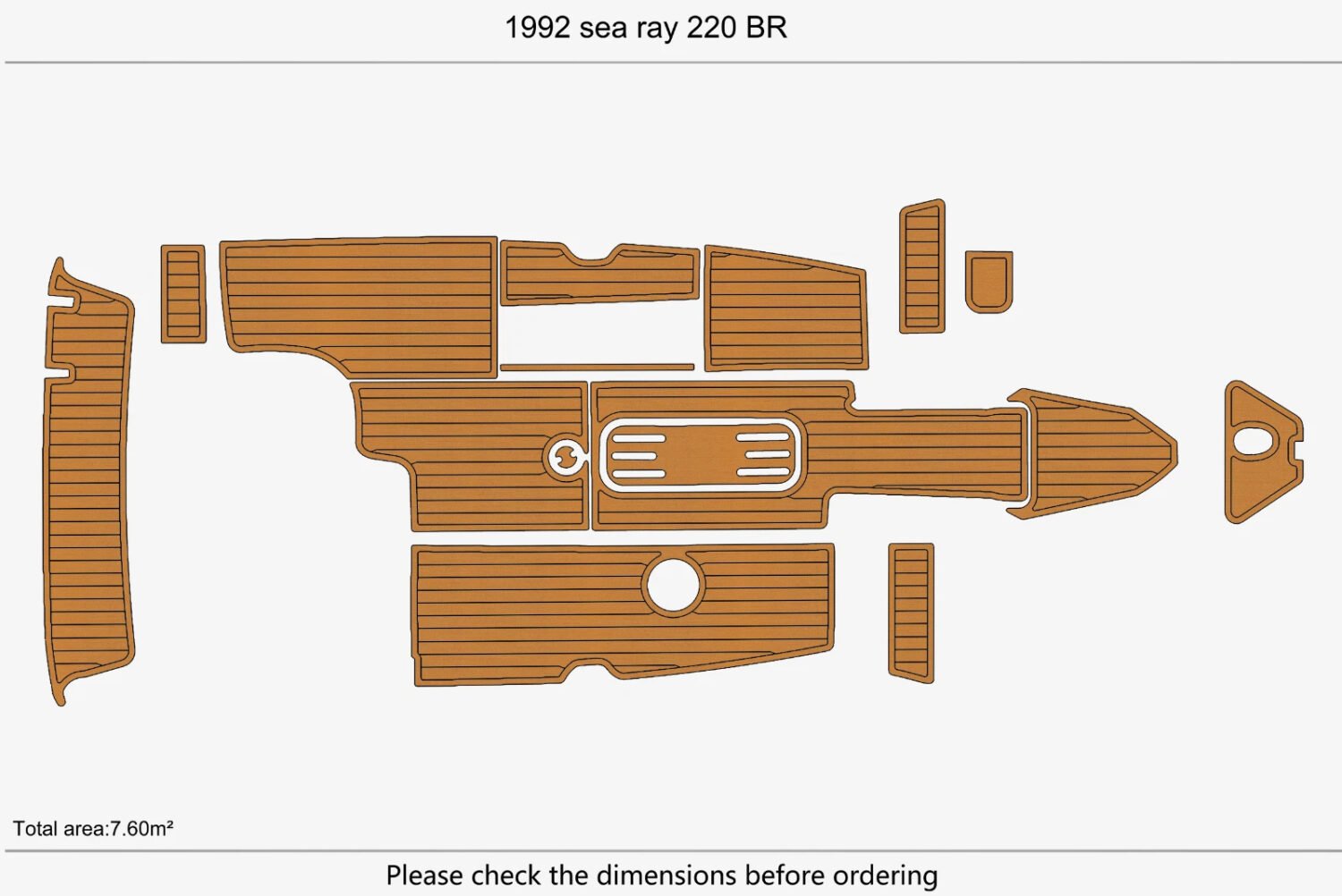 EVA Foam Boat flooring 1992 Sea Ray 220 BR Marine teak deck (1) 1 kit EVA Foam Boat flooring 1992 Sea Ray 220 BR Marine teak deck
