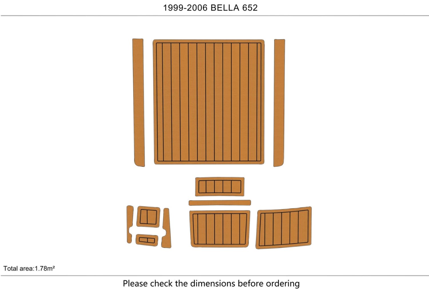 EVA Foam Boat flooring 1999-2006 Bella 652 Marine teak deck (2) 1 kit EVA Foam Boat flooring 1999-2006 Bella 652 Marine teak deck