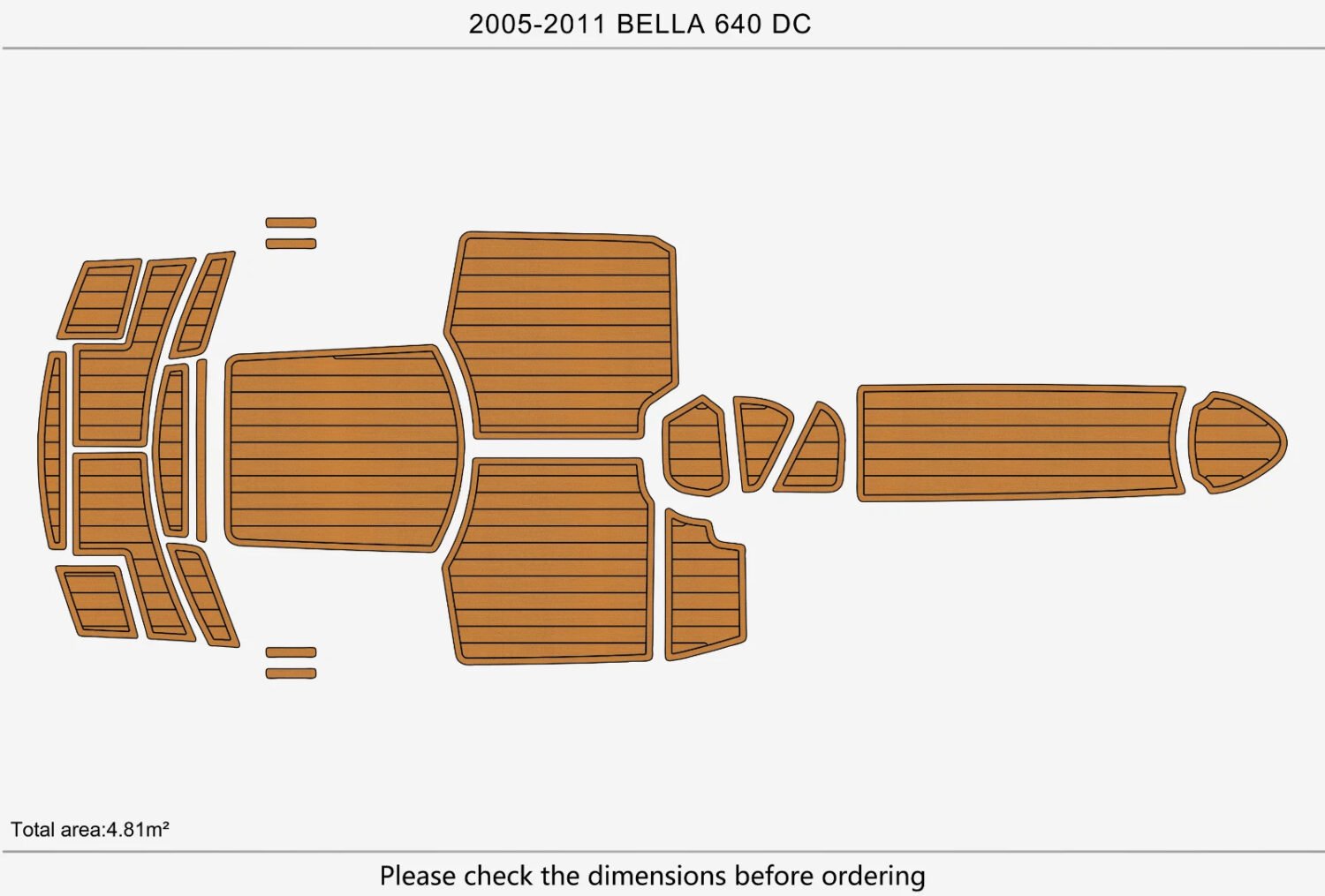 EVA Foam Boat flooring 2005-2011 BELLA 640 DC (2) 1 kit EVA Foam Boat flooring 2005-2011 BELLA 640 DC