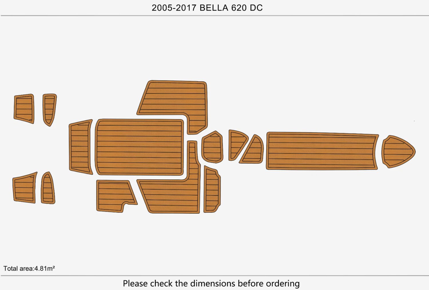 EVA Foam Boat flooring 2005-2017 Bella 620 DC (2) 1 kit EVA Foam Boat flooring 2005-2017 Bella 620 DC