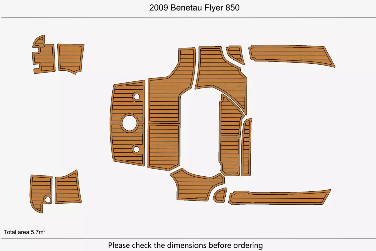 EVA Foam Boat flooring 2009 Benetau Flyer 850 (2) 1 kit EVA Foam Boat flooring 2009 Benetau Flyer 850