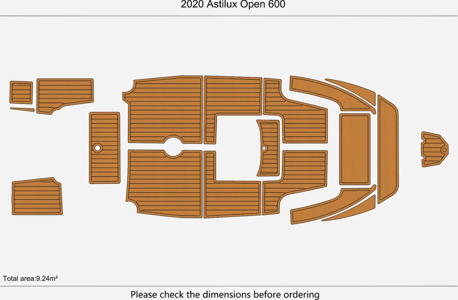 EVA Foam Boat flooring 2020 Astilux Open 600 (2) 1 kit EVA Foam Boat flooring 2020 Astilux Open 600